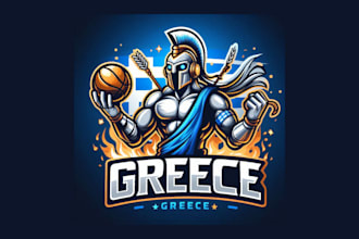 do unique greece esports mascot logo with a creative concept