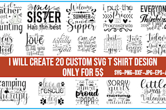 make high quality svg typography t shirt designs for pod and etsy