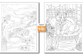 design custom coloring page and coloring books for KDP