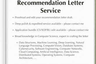 proofread and polish your recommendation letter for grad school application