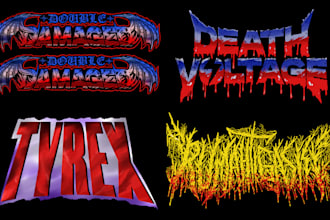 draw death, black, grindcore or slam metal logo