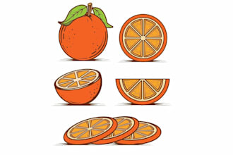 design amazing oranges fruits and testy drinks shop logo