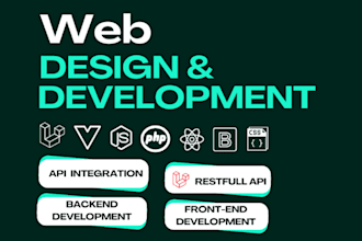 website development as full stack web developer PHP laravel HTML CSS vuejs