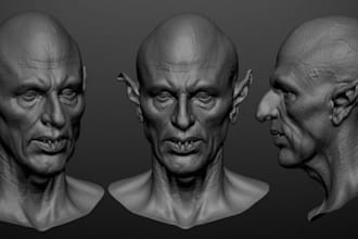 3d sculpting, 3d miniature for 3d printing, 3d sculpture, 3d character