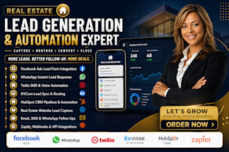 setup facebook ads real estate website realtor whatsapp twilio kvcore hubspotcrm