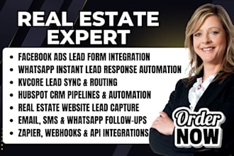 setup facebook ads whatsapp twilio kvcore hubspotcrm realtor real estate website