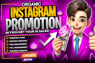 do instagram promotion and marketing manage, grow for super fast organic growth