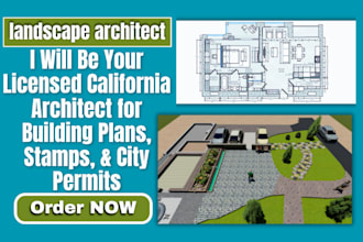 licensed fl, tx, california architect for building plans, landscape, city permit