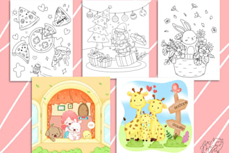 make unique coloring book pages and illustrations for kids and adults