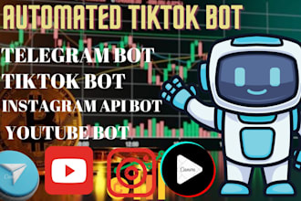 create  twitter bot tiktok bot instagram bot snapchat bot youtube bot