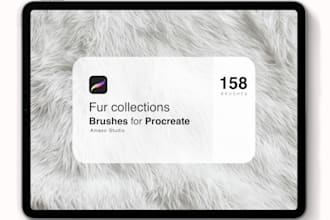 send realistic fur and hair texture brush for procreate