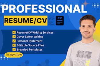 write, design or edit professional resume or CV template