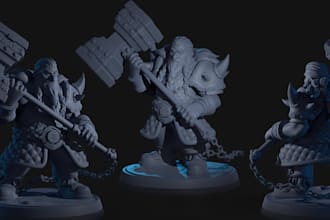 create custom wargaming mini figurine,export stl file for 3d printing,zbrush,obj