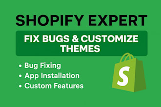 do shopify custom coding, bug fix, liquid section, theme customization