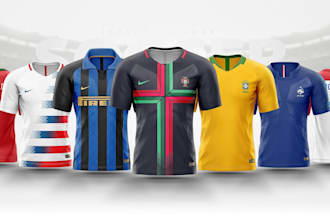 custom soccer kit jersey design sport uniform 3d soccer wear clothing 3d mockup