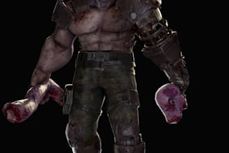 3d realistic zombie character,horror,monster,3d creature,humanoid,daz 3d,ue5 rig