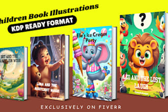 children book and ebook cover design amazon KDP paperback storybook illustration