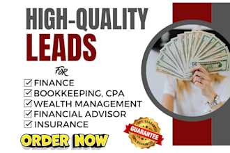 generate bookkeeping, cpa, financial advisor, wealth management, insurance leads
