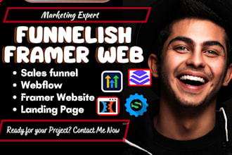 clone landing page using wishpond, funnelish, webflow, framer website design