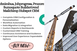 setup jobnimbus jobprogress procore sumoquote buildertrend mailchimp hubspot crm