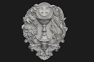 sculpt 3d medallion model,cnc router engrave bas relief,coin design for printing