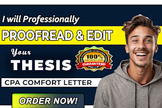 proofread and edit thesis, format dissertation online, CPA comfort letter