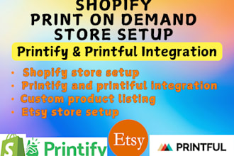 build shopify print on demand store printify printful shopify pod etsy store