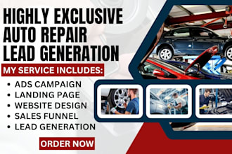 generate auto repair leads dent removal, collision repair, tire service leads