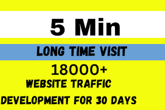 do 5 mins long time duration organic website traffic promotion