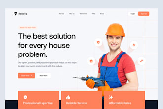 design handyman website, construction, plumber, remodeling, cleaning website