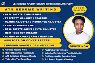 write insurance, real estate resume, property manager, claims adjuster, lease cv