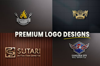 design a modern business logo with 3d wall mockup
