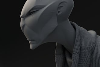 sculpt realistic 3d head 3d helmet mask action figure 3d bust model in zbrush