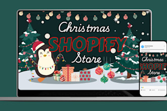 design christmas shopify store festive christmas website christmas dropshipping