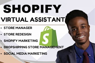 set up shopify store, be your virtual assistant dropshipping store