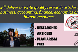 write quality research articles in business,accounting,finance or human resource