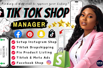 setup tik tok shop dropshipping instagram shop promotion and tiktok ads manager