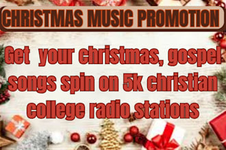 spin your christmas, gospel songs on 5k christian college radio stations