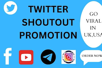 shoutout promote share website link to 300m active USA, UK twitter, ig