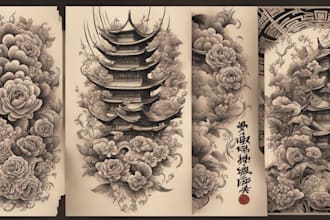 do awesome tattoo design in traditional japanese style