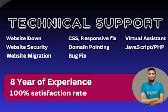 provide technical support for wordpress, shopify, webflow, cloudflar and hosting
