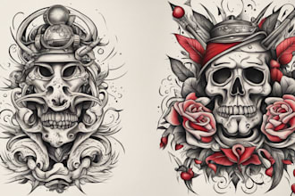 create old school or traditional tattoo design