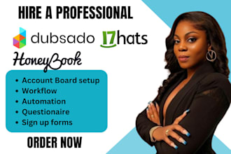 set up dubsado honeybook workflow crm 17hats automation acuity scheduling