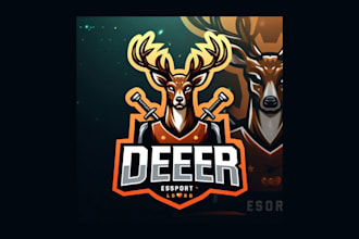 do unique deer esports mascot logo for your company