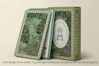 design tarot oracle zodiac card game illustration, art nouveau, tcg card deck