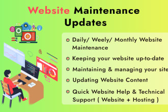 provide daily weekly monthly updates, maintenance any website