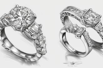 do a quick jewelry sketch design your concept