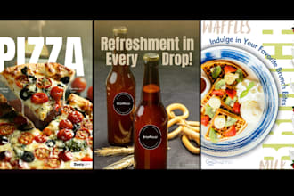 design a restaurant food poster, menu, brochure, and flyer using canva