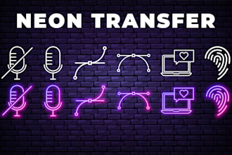 convert your vector icon into a stunning neon design