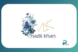 design signature feminine watercolor floral boho style logo